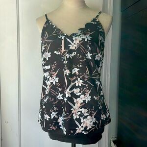 Skies Are Blue Black Floral Camisole